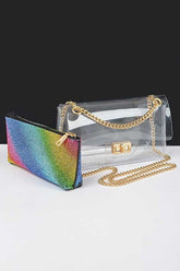 Womens 2 In 1 Cleared Convertible Stadium Bag Set | Zarnesh